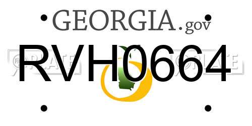 RVH0664 Georgia License Plate
