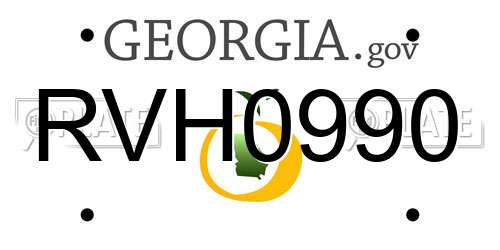 RVH0990 Georgia License Plate