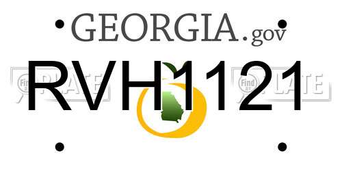 RVH1121 Georgia License Plate