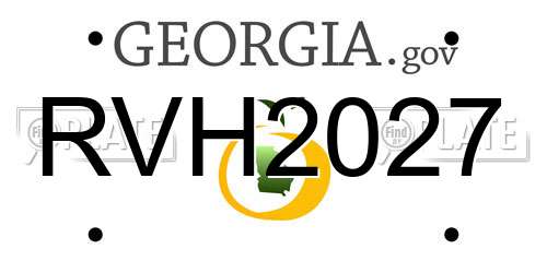 RVH2027 Georgia License Plate