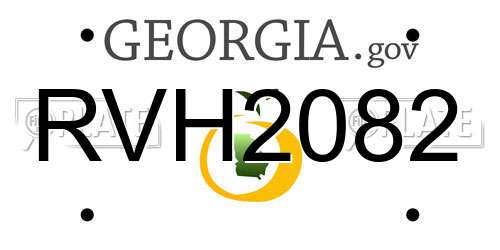 RVH2082 Georgia License Plate