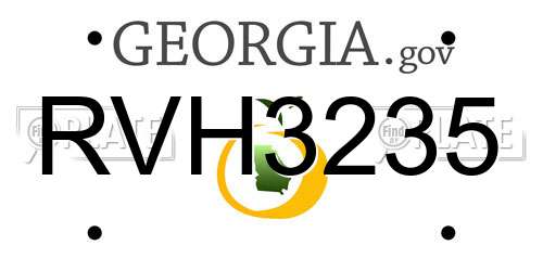 RVH3235 Georgia License Plate