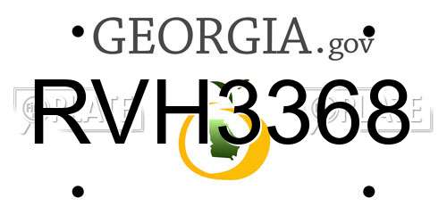 RVH3368 Georgia License Plate