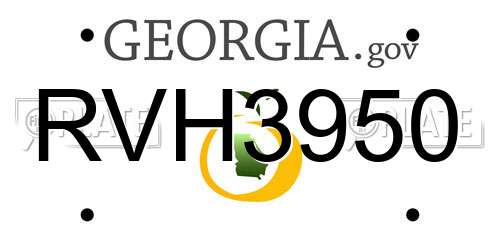RVH3950 Georgia License Plate