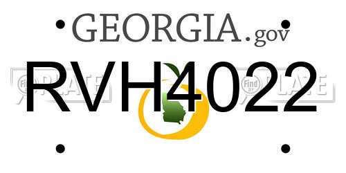 RVH4022 Georgia License Plate