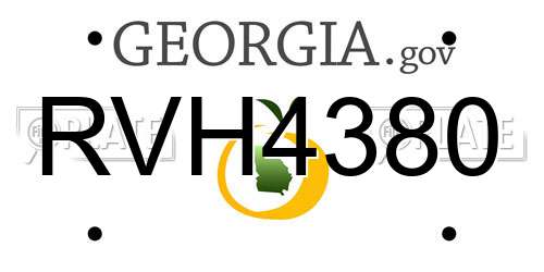 RVH4380 Georgia License Plate