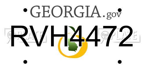 RVH4472 Georgia License Plate
