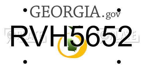 RVH5652 Georgia License Plate