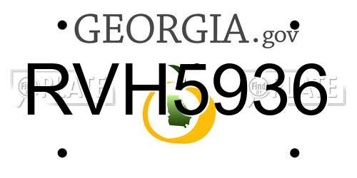 RVH5936 Georgia License Plate