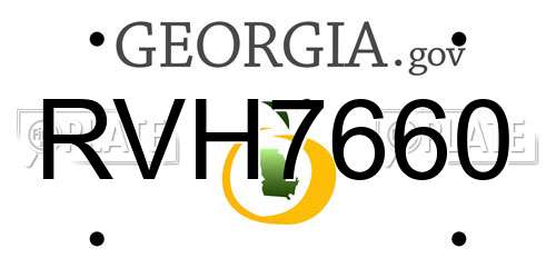 RVH7660 Georgia License Plate