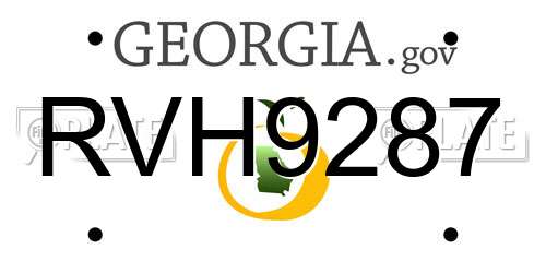 RVH9287 Georgia License Plate