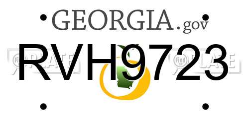 RVH9723 Georgia License Plate