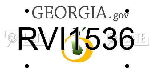 RVI1536 Georgia License Plate