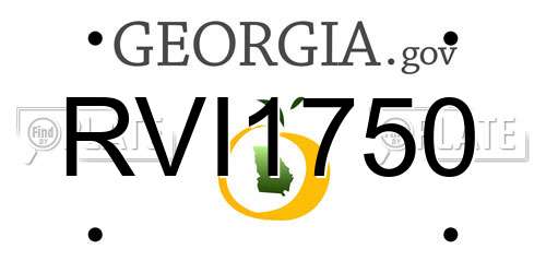 RVI1750 Georgia License Plate