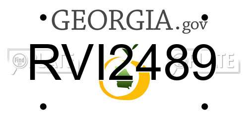RVI2489 Georgia License Plate