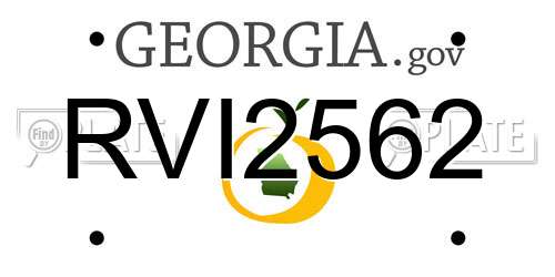 RVI2562 Georgia License Plate