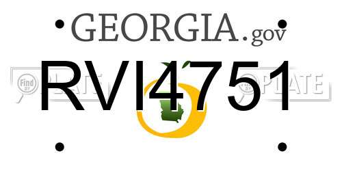 RVI4751 Georgia License Plate