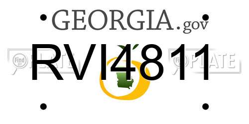 RVI4811 Georgia License Plate