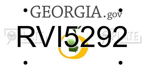 RVI5292 Georgia License Plate