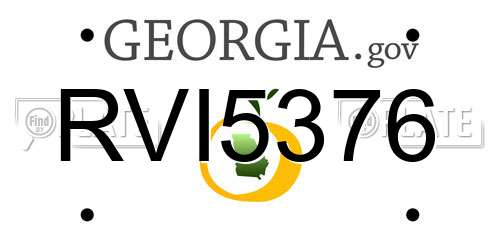 RVI5376 Georgia License Plate