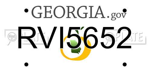 RVI5652 Georgia License Plate