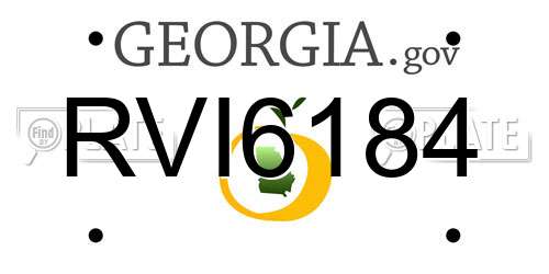 RVI6184 Georgia License Plate