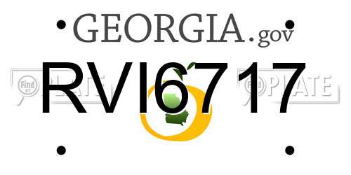 RVI6717 Georgia License Plate