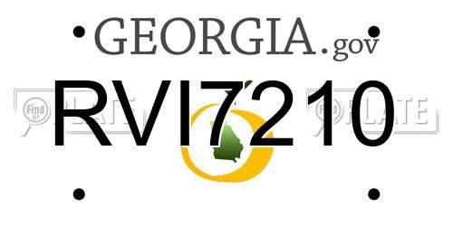 RVI7210 Georgia License Plate