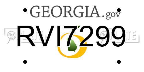 RVI7299 Georgia License Plate