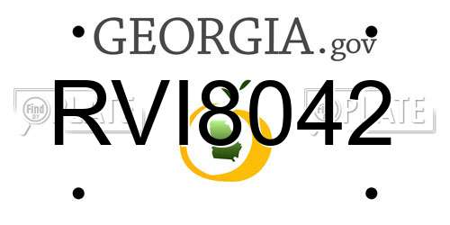 RVI8042 Georgia License Plate