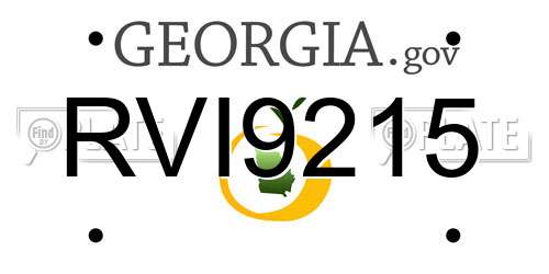 RVI9215 Georgia License Plate