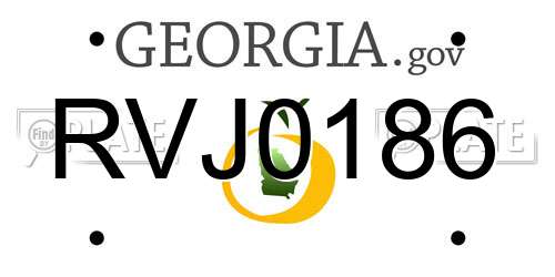 RVJ0186 Georgia License Plate
