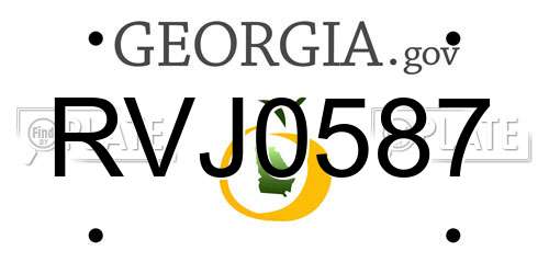 RVJ0587 Georgia License Plate