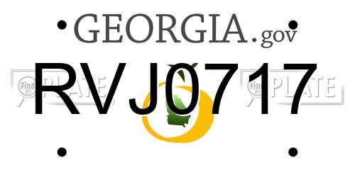 RVJ0717 Georgia License Plate