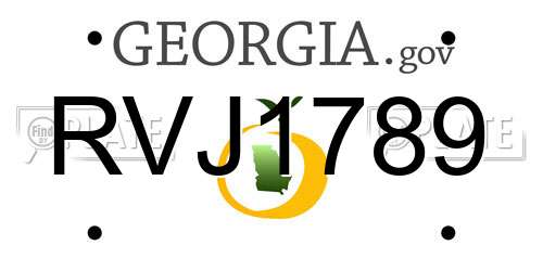 RVJ1789 Georgia License Plate