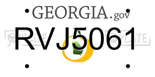 RVJ5061 Georgia License Plate