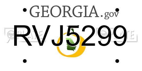 RVJ5299 Georgia License Plate