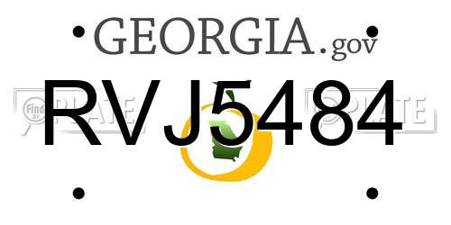 RVJ5484 Georgia License Plate
