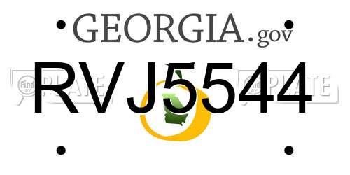 RVJ5544 Georgia License Plate