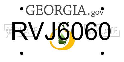 RVJ6060 Georgia License Plate