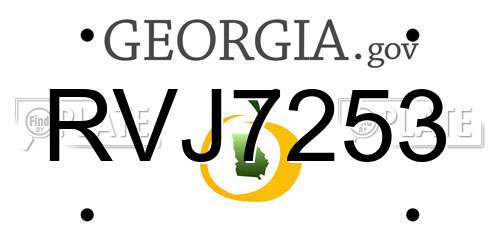 RVJ7253 Georgia License Plate