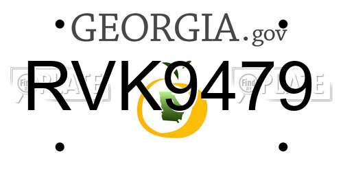 RVK9479 Georgia License Plate