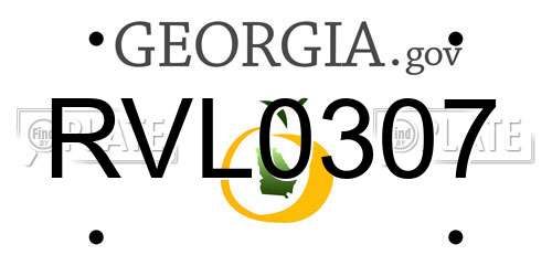 RVL0307 Georgia License Plate