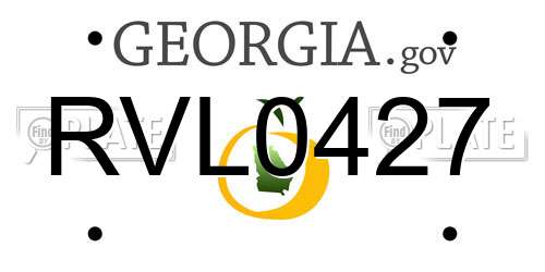 RVL0427 Georgia License Plate