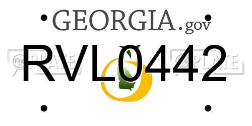 RVL0442 Georgia License Plate