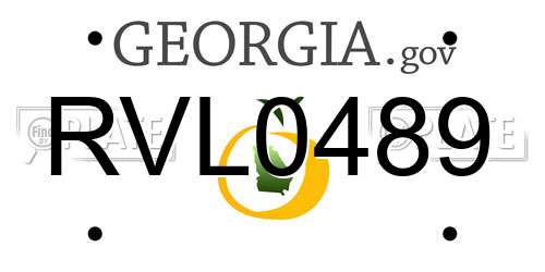 RVL0489 Georgia License Plate