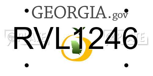 RVL1246 Georgia License Plate