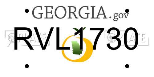 RVL1730 Georgia License Plate