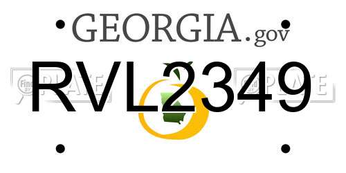 RVL2349 Georgia License Plate