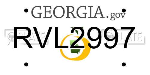 RVL2997 Georgia License Plate
